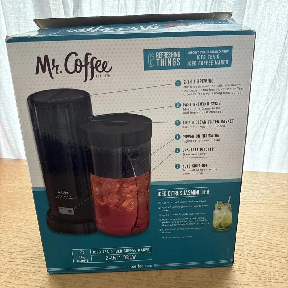 Mr. Coffee TM1 2 Qt. Iced Tea/Iced Coffee Maker - Black